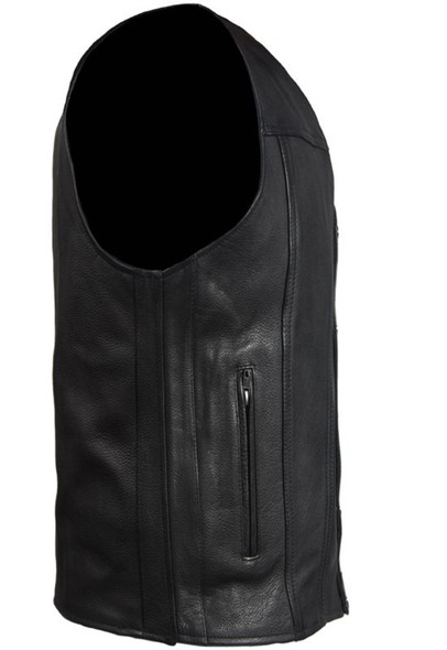 A Men's Classic Motorcycle Club Vest - Leather - Concealed Carry Pockets - MV8014-DL A Men's Classic Motorcycle Club Vest - Leather - Concealed Carry Pockets - MV8014-DL