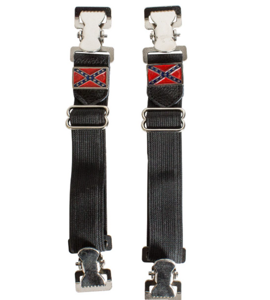 Pair of Biker Boot Clips - Rebel Flag - Confederate Flag - Alligator Clips - PK8-NB-DL Pair of Biker Boot Clips - Rebel Flag - Confederate Flag - Alligator Clips - PK8-NB-DL
