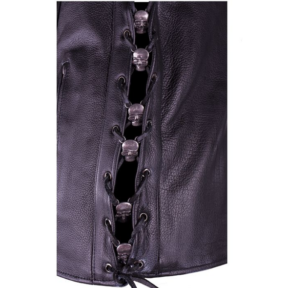 Side Laces Charms - For Vests or Jackets - Set of 6 - Skull Design - AC1201-DL