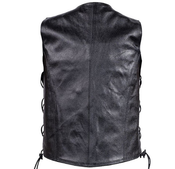 Leather Motorcycle Vest - Women's - Side Laces - LV411-SS-DL Leather Motorcycle Vest - Women's - Side Laces - LV411-SS-DL
