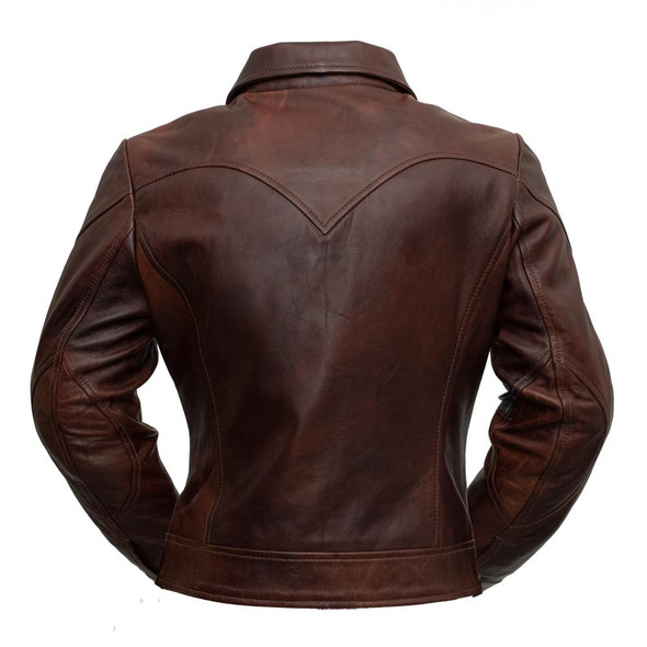 Charlotte - Women's Leather Motorcycle Jacket in Red Ford Color - WBL1382-WB Charlotte - Women's Leather Motorcycle Jacket in Red Ford Color - WBL1382-WB