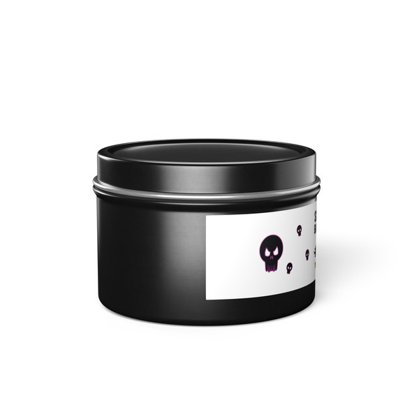 Tin Candle - 'Smells Like Bad Decisions' Scented Tin Candle with Skull Design