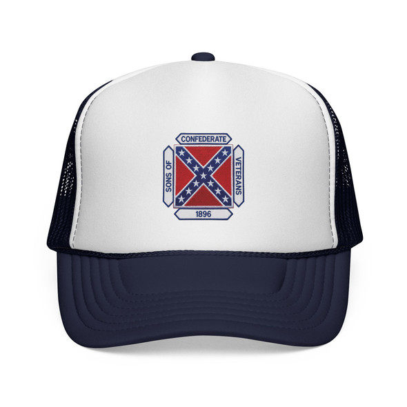 Sons of Confederate Veterans 1896 - Embroidered LOOK - Trucker Cap - Vintage Stitched Logo Mesh Hat.
