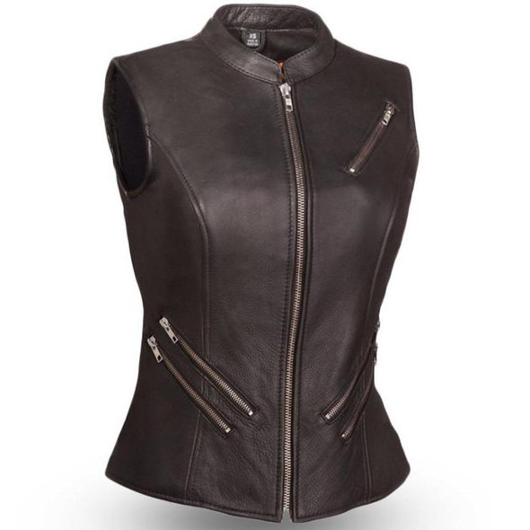Fairmont - Women's Leather Zipper Biker Vest - SKU FIL512NOC-FM Fairmont - Women's Leather Zipper Biker Vest - SKU FIL512NOC-FM