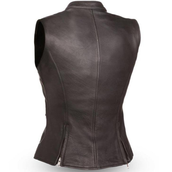 Leather Motorcycle Vest - Women's - Zipper - Fairmont - FIL512NOC-FM Leather Motorcycle Vest - Women's - Zipper - Fairmont - FIL512NOC-FM