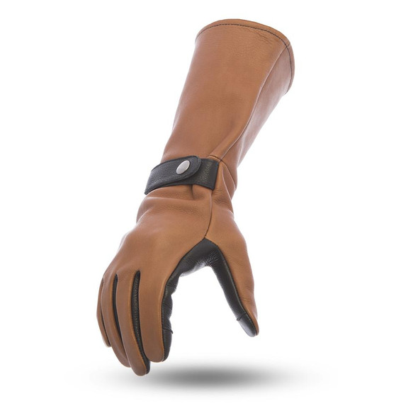 Men's Leather Gauntlet Gloves With Touch Tech Fingers - Choice Of Colors - SKU FI216-FM
