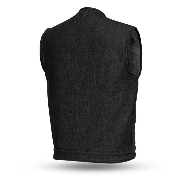 Haywood - Black Denim Men's Motorcycle Vest - FIM634DM Haywood - Black Denim Men's Motorcycle Vest - FIM634DM