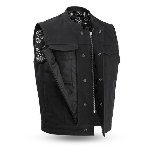 Motorcycle Canvas Vest - Men's - Highland V2 - Up To 8XL - FIM692CNVS-FM Motorcycle Canvas Vest - Men's - Highland V2 - Up To 8XL - FIM692CNVS-FM