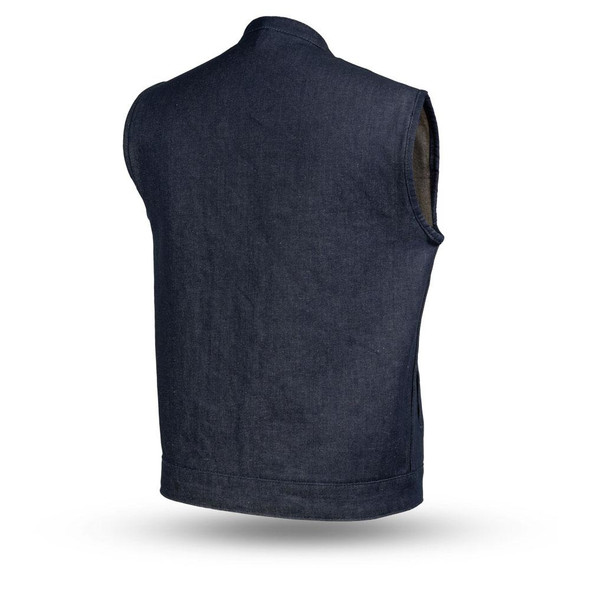 Denim Motorcycle Vest - Men's - Blue - Kershaw - FIM691DM-FM Denim Motorcycle Vest - Men's - Blue - Kershaw - FIM691DM-FM