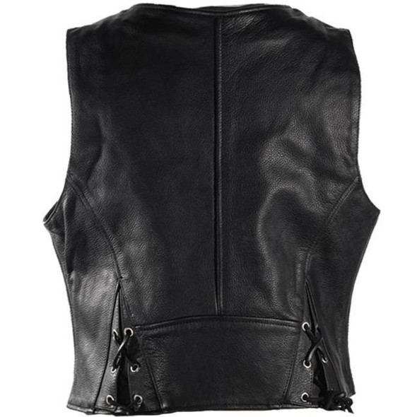 Women's Leather Motorcycle Zipper Vest with Concealed Carry Pockets - SKU LV8507-DL Women's Leather Motorcycle Zipper Vest with Concealed Carry Pockets - SKU LV8507-DL
