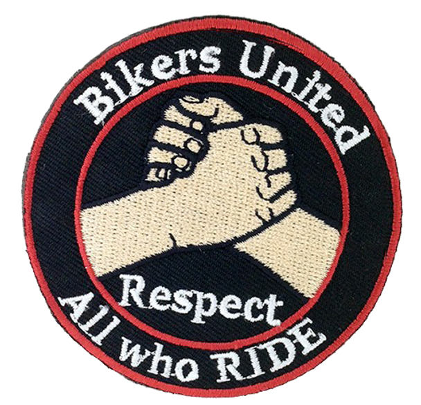 Vest Patches - Two Bikers United Respect All Who Ride - PAT-D575-DL