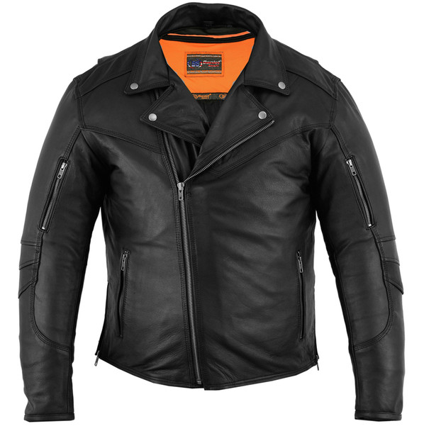 Leather Biker Jacket - Men's - Modern - Longer - Beltless - DS794-DS