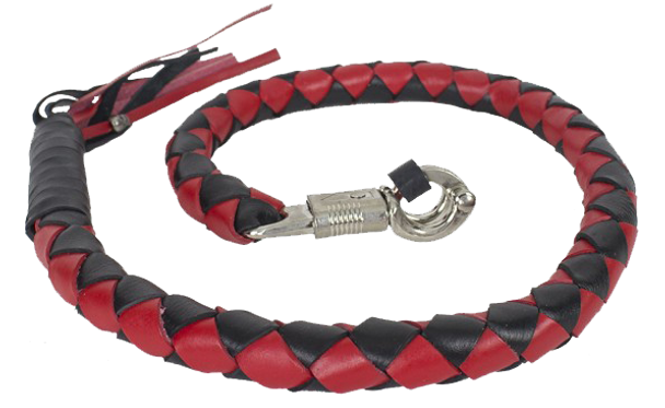 3 Inch Fat - Get Back Whip - Black and Red Leather - GBW6-11-T2-DL