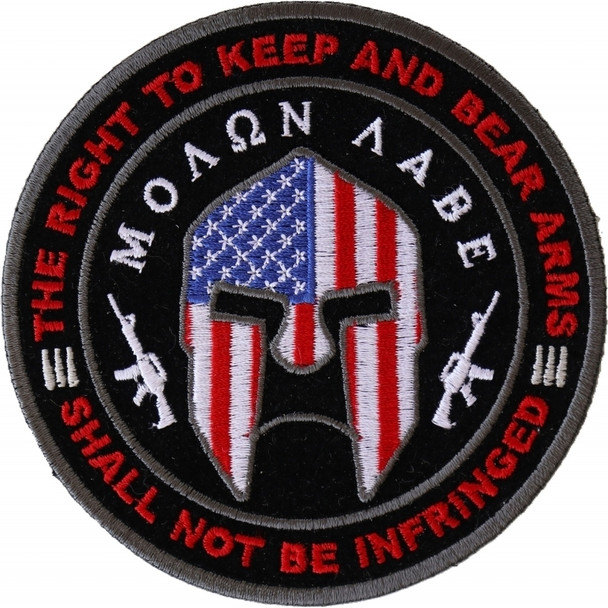 Vest Patch -  Molon Labe - Right To Bear Arms - P4916-DS
