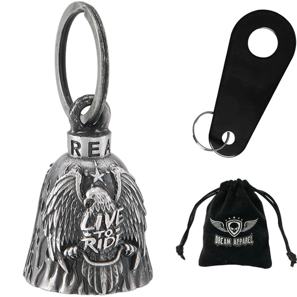 Motorcycle Ride Bell - 3D - Eagle Live To Ride - Spirit Bell - Gremlin - DBL37-11-DL