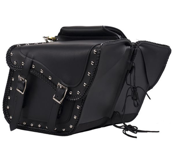 Saddlebags - PVC - Studs - Waterproof - Motorcycle Luggage - C-SD4065-PV-DL