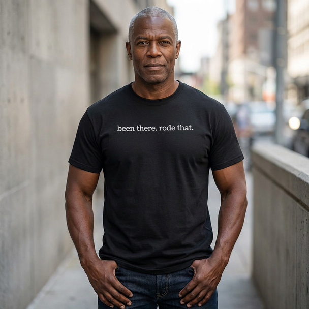 Unisex Garment-Dyed T-shirt - Comfort Colors 1717 - 'been there. rode that.' Dark Color Choice - Biker Tee