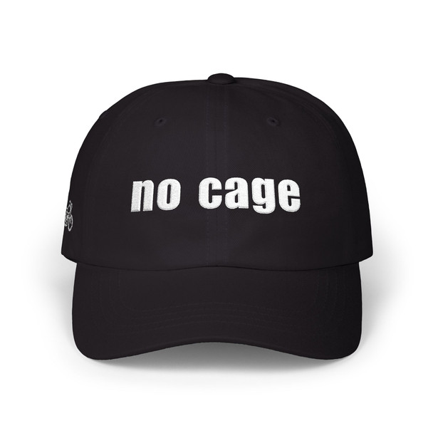 Dad Cap — 'no cage' - Embroidered Baseball Hat - Motorcycle on Side - Color Choice