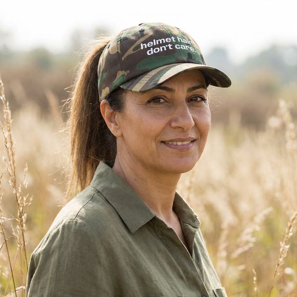 Mom or Dad Cap - 'helmet hair. don't care.' - Embroidered Baseball Hat - Biker - Color Choice.