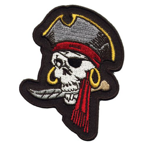 Eye Patch Skull - Pirate - Motorcycle Vest Patch - PAT-A35-DL