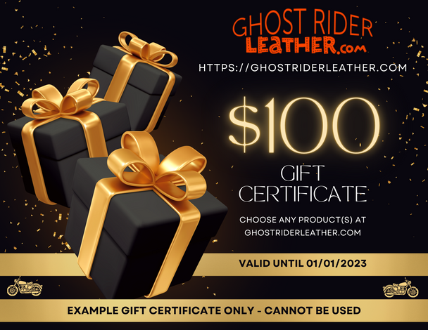 Gift Card for Biker Leather Apparel and Helmets