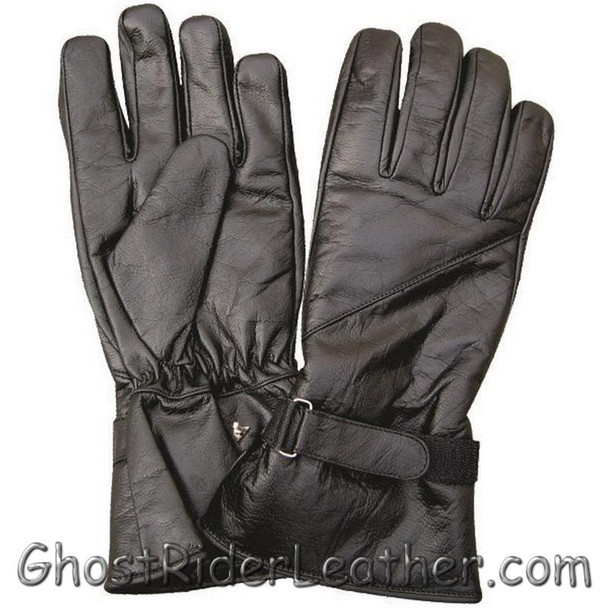 Leather Gloves - Men's - Motorcycle Riding - Gauntlet Style - AL3062-AL