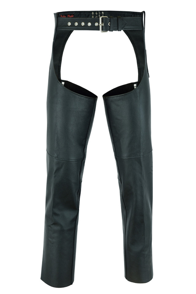 Men's Leather Assless Chaps - Motorcycle Chaps - Biker Chaps
