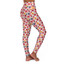 Pink and Red Stylized Roses Pattern - Pink Red Yellow on White - High Waisted Yoga Leggings - Pants