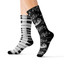 Musical Notes - Piano Keys - Black and White - Footwear - Sublimation Socks