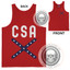 Stars and Bars - Confederate - CSA - Rebel Flag - Red Tank Top - Unisex Jersey Tank