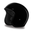 DOT Motorcycle Helmet - Dull or Gloss Black - Open Face - 3/4 - DC1-DH