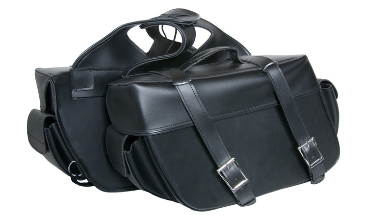 Saddlebags - PVC - Zip Off Bags - Slanted - Motorcycle Luggage - DS321-DS