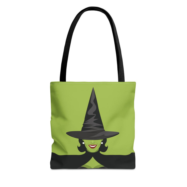 Witchy Woman - Halloween - Witch's Hat - Green and Black - Trick or Treat - Tote Bag