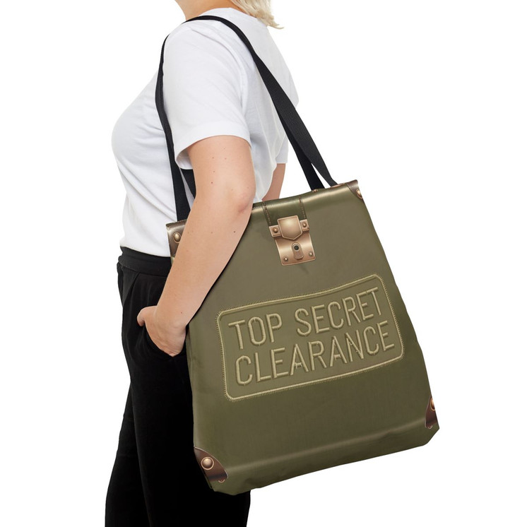 Stylized Military Briefcase - Military Drab Green and Bronze Lock - Military Green Tote Bag