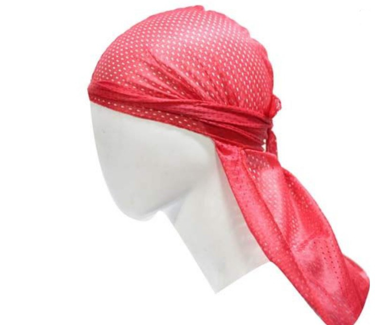 Perforated Doo-Rag - Black Red White or Blue - AC8-DL