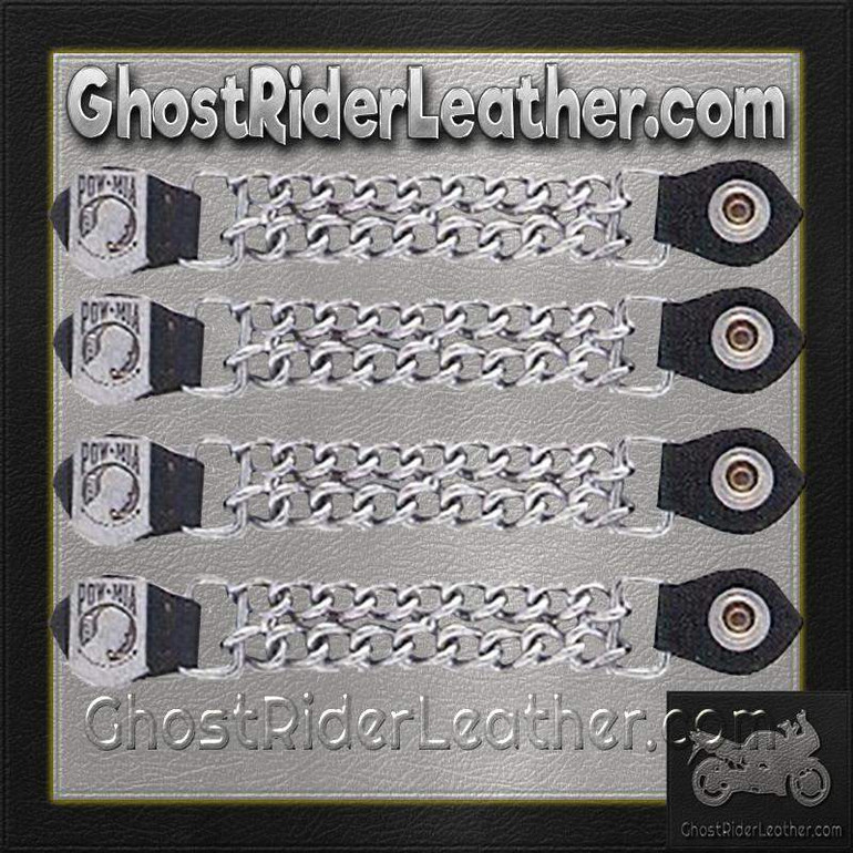 Set of Four POW MIA Vest Extenders with Chrome Chain - AC1065-DL