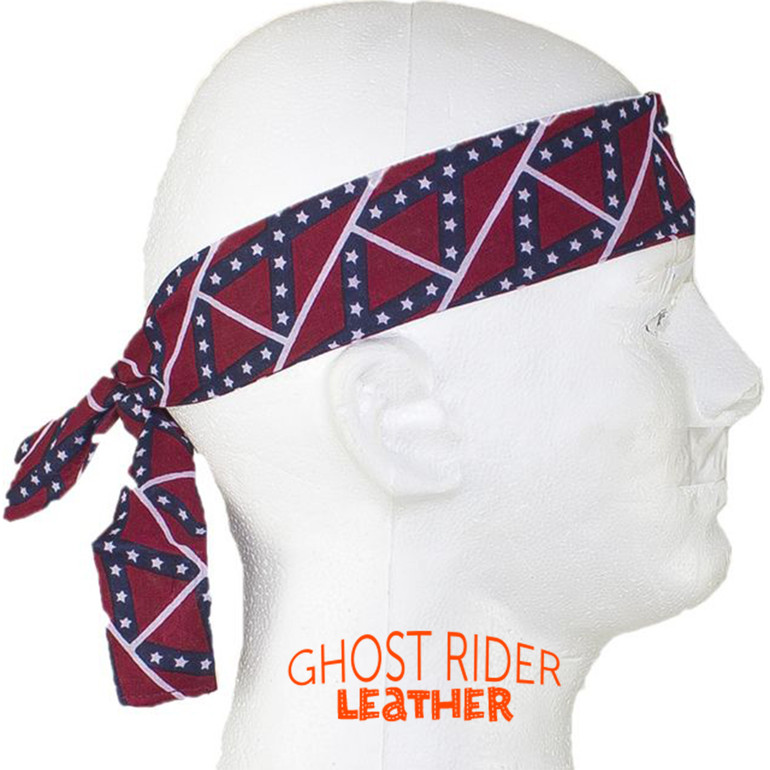 Set of Two Rebel Flag Biker Headbands - Confederate - AC9-REBEL-DL