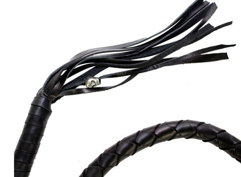 Get Back Whip - Black Leather - 50 Inches Long - SKU GBW1-11L-DL