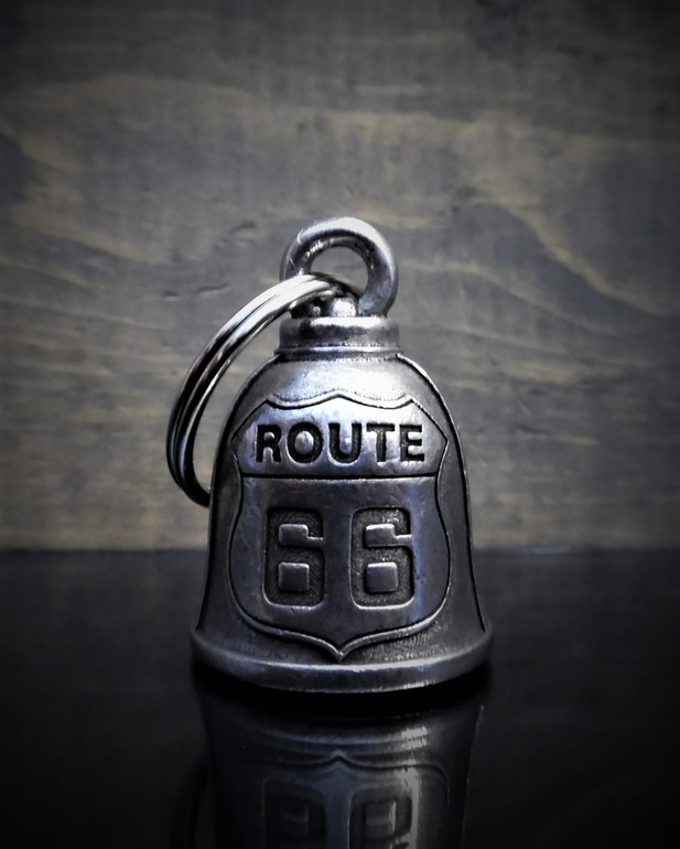 Route 66 - Pewter - Motorcycle Gremlin Bell - Made In USA - SKU BB32-DS