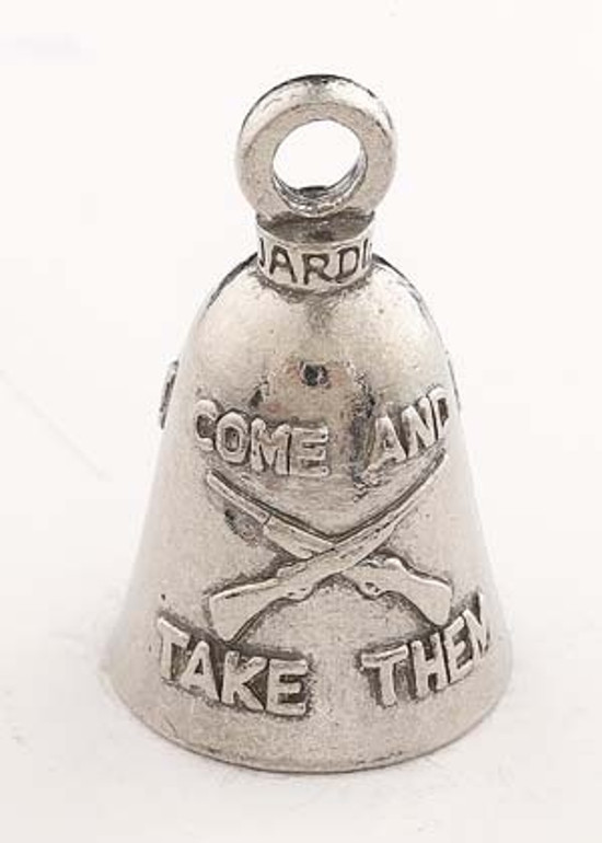 Come And Take Them - Molon Labe - Pewter - Motorcycle Guardian Bell - Made In USA - SKU GB-COME-A-TAKE-DS