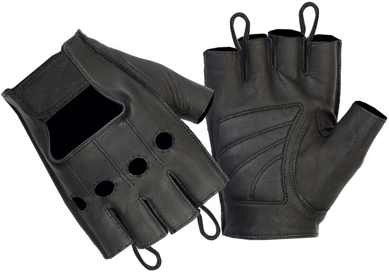 Leather Gloves - Unisex Men's Women's - Fingerless - Premium - RC61-RC