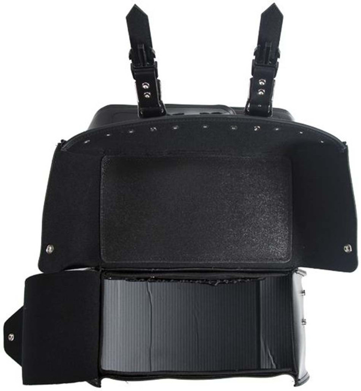 Black PVC Motorcycle Saddlebags With Hook - For Motorcycle Storage - SKU SD4079-HOOK-DL