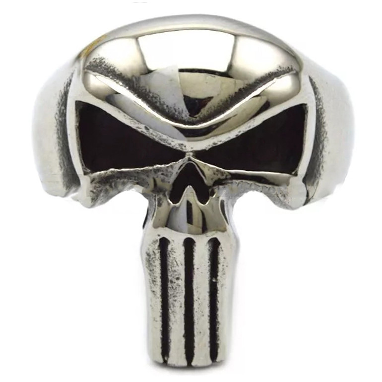 Punisher Skull Biker Ring - Stainless Steel - Biker Jewelry - Biker Ring - R3003-DS