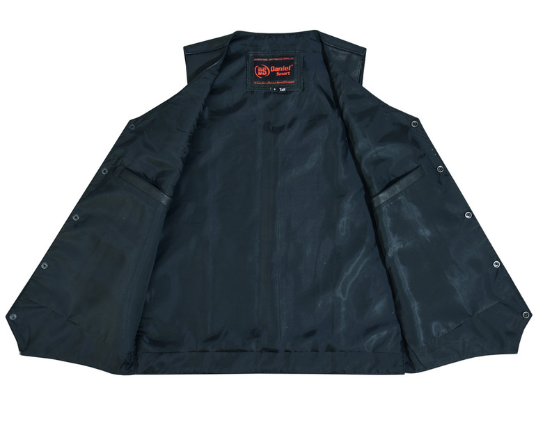 Leather Motorcycle Vest - Men's Tall - Outlaw - Up To Size 6XL - Big and Tall - RC162-TALL-RC