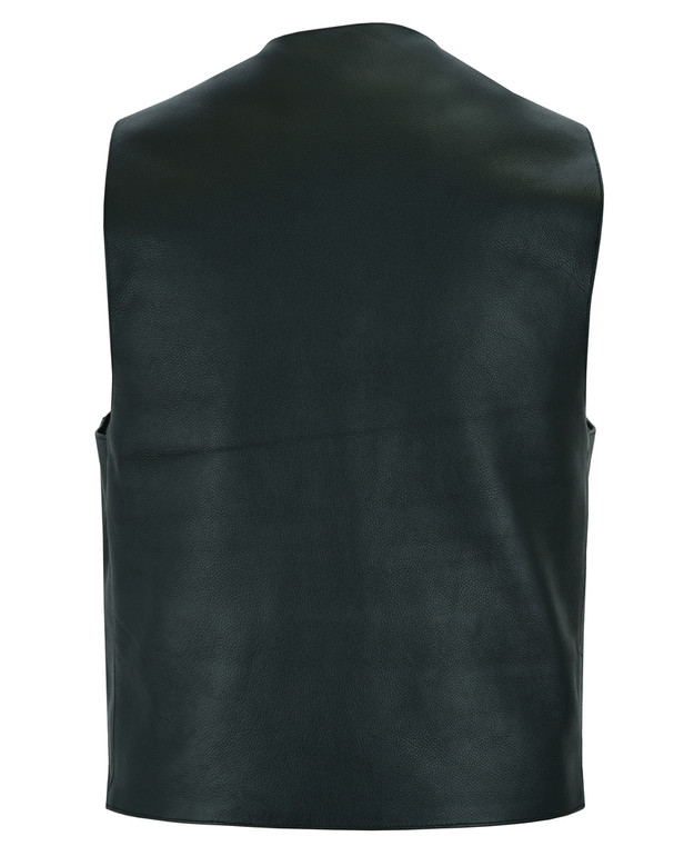 Leather Motorcycle Vest - Men's - Gun Pockets - Up To 9XL - DS110-DS