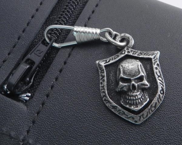 Zipper Pull - Skull Pendant - Distressed Pewter - Biker Accessories - Z-SKXL-DS
