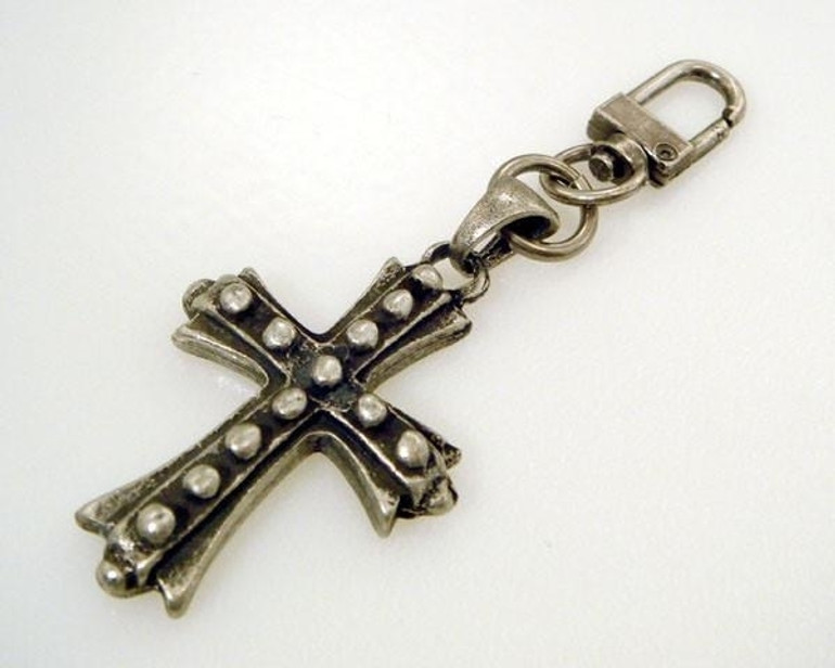 Clip On - Cross - Knight Hack Plating - Add To Your Wallet Chain and More - K-BOLT15P-DS