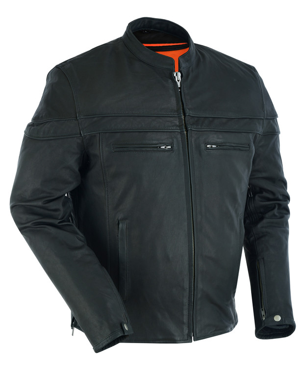 Leather Motorcycle Jacket - Crossover - Lightweight - Racer - DS768-DS