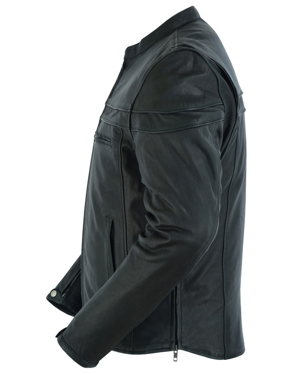 Leather Motorcycle Jacket - Crossover - Lightweight - Racer - DS768-DS