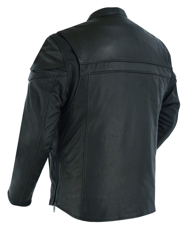 Leather Motorcycle Jacket - Crossover - Lightweight - Racer - DS768-DS